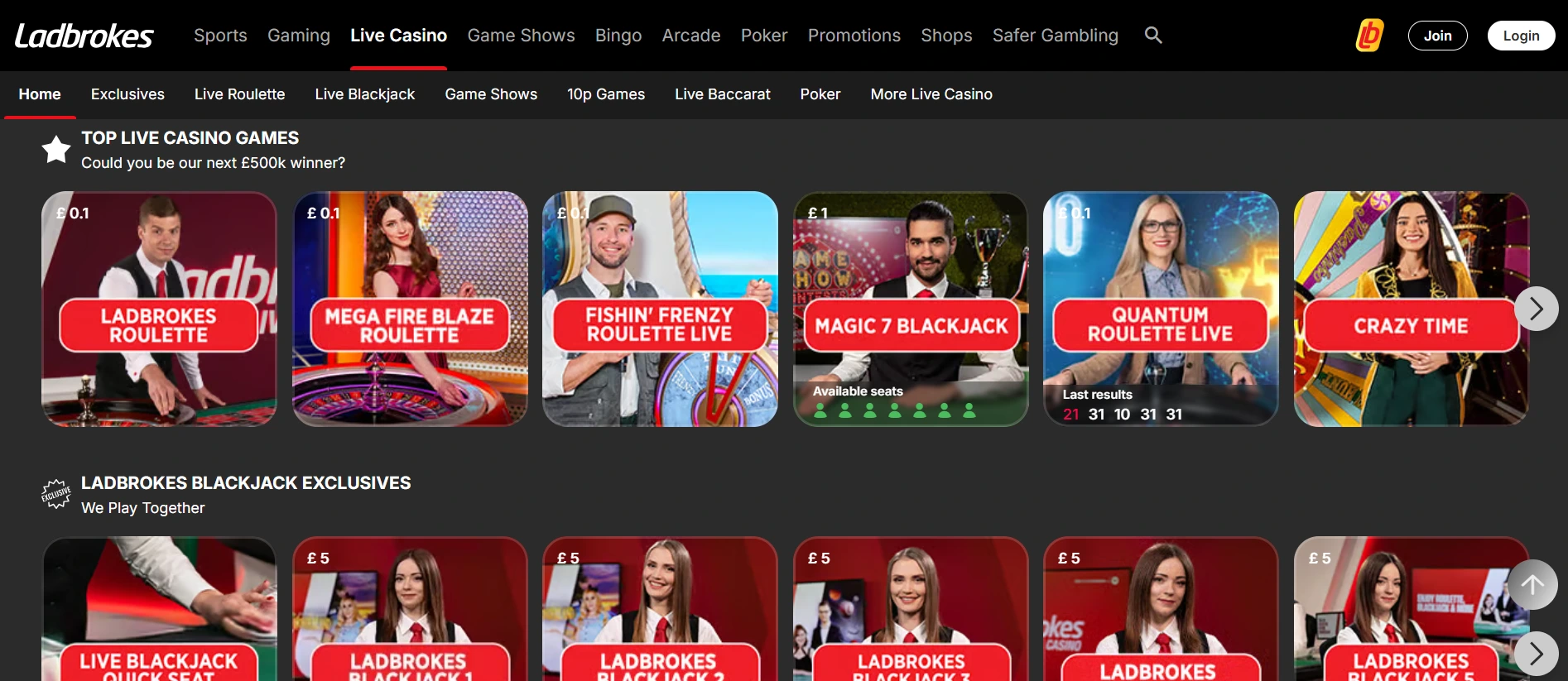 Ladbrokes online kazino